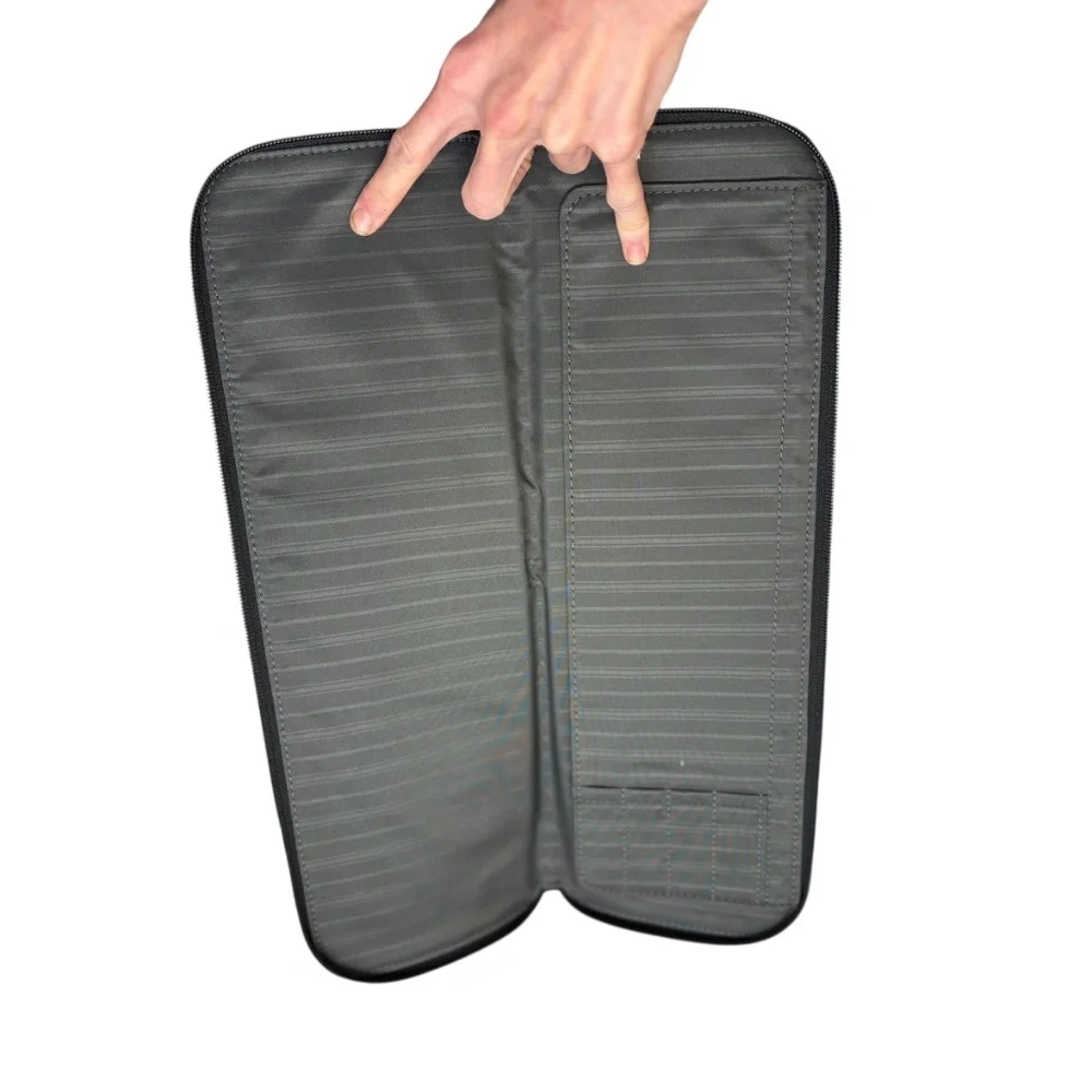 TUMI black zippered travel organizer / document holder